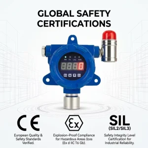 Industrial Top Explosion proof Fixed Combustible Gas Detector Catalytic Combustion Leak IP66 Protection Stainless Steel