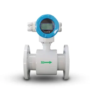 Industrial Water Chemical Blue and White Color Flange Flow Meter with 4-20mA Output Electromagnetic Flowmeter