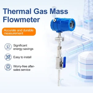 Insertion Type Thermal Mass Flow Meter With Stainless Steel Probe Digital Flowmeter for Air Natural Gas Pipeline Measurement