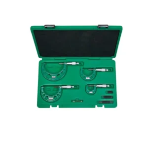 Insize 3203 1004A Metal Metric Outside Micrometers Set Measuring Range 0 100mm Graduation 0.01mm