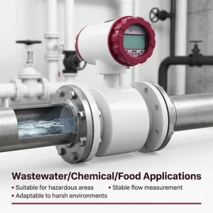 Intelligent Electromagnetic Flow Meter DN10 DN2000 4 20mA RS485 Modbus IP68 Magnetic Flowmeter for Wastewater Chemical
