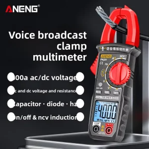 Intelligent Voice Broadcast Digital High Precision Clamp Meter Multimeter AC DC Universal Meter Anti Burn Model PN201 600A