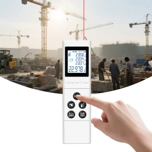 J13 Mini Handheld Aluminum Alloy Laser Rangefinder LCD Backlight 40m Range 0.002m Precision IP54 Waterproof Dry Cell