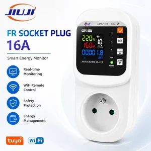 JIUJI 16A Smart WIFI French Socket KWh Power Meter PC Voltage Current Leakage Protector Socket With CE