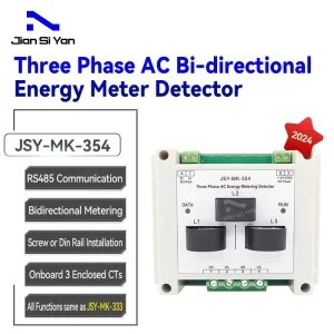 JSY-MK-354 Smart Energy Meter Din Rail Type 3-Phase RS485 AC Meter for Electricity Power Monitoring