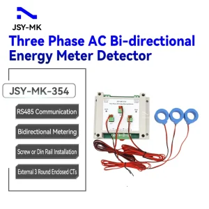 JSY MK 354 Three Phase AC Bi directional Energy Meter Detector 80A 380V External Current Transformer RS485 Communication 1%