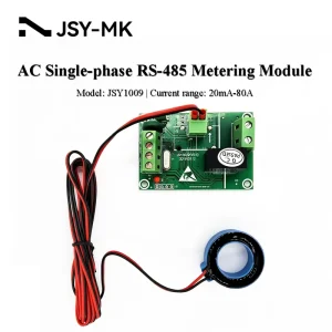 JSY1009 AC Kwh Electric Power Meter 80A Phase Single Voltage Current Modbus RTU RS485 Volt and Amp Meter Energy Metering Module