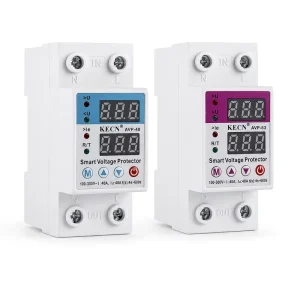 KES5V AVP 63 Smart Voltage Protector Adjustable Over Under Voltage and Over Current Protection Relay with Auto Reconnect