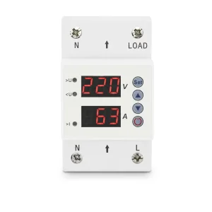 KES9VA 63 3P Smart Protection Relay 40A 63A 80A 100A Auto Reconnect Voltage Current Protector