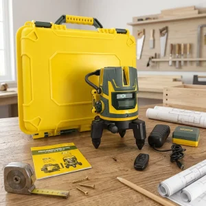 KMD Industrial Grade Strong Green Laser Level with 5Dots Battery Powered Pendulum Self Leveling