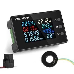 KWS AC301 Wattmeter Power Meter Voltmeter AC 50 300V Voltage 50 60HZ Power Analyzers LED AC Electricity Meter 0 20 100A Detector