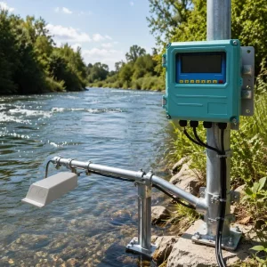 KY Portable Ultrasonic Doppler Flow Meter Open Channel Flow Measurement River Velocity Meter Submersible IP68 Sensor