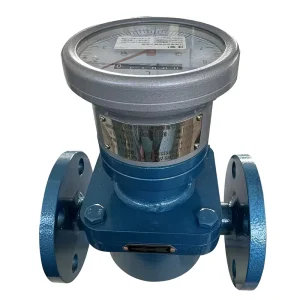 LC Mechanical Counter 0.5% High Precision Oval Gear Flow Meter Liquid Water Oil 24V DC Battery Supply Flange Connection