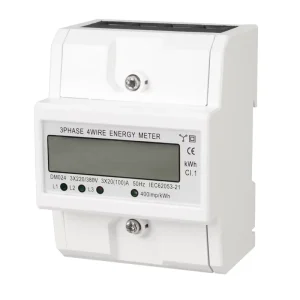 LCD Digital Three Phase 4P Multifunction Energy Meter with KWH Measurement DIN Rail Mount DM024