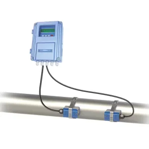 LCD Display Clamp on Ultrasonic Flowmeter for Water Non Invasive Measurement Digital Accurate 1%R Stainless Steel Wall Mounted