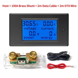 LCD Display Digital Multimeter DC 6.5-100V Voltage Current Power Energy Meter with 100A Shunt Wattmeter