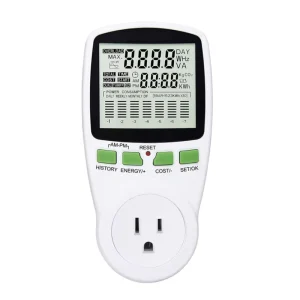 LCD Display Night Vision Power Meter Plug Power Consumption Monitor Energy Voltage Amps Electricity Usage Monitor Meter