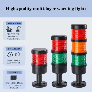 LED Signal Tower Light Stack Lamp 3 Color Warning Indicator Light for Industrial Machine Equipment