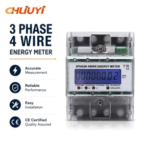 LIUYI DTSU5886 Three-Phase Four-Wire Rail-Mounted Electric Meter 380V 1.0 Accuracy Class 50-100A LCD Display Miniature Design