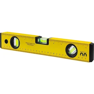 LRN02 12.2 Inch Aluminium Alloy Spirit Level with Portable Magnetic Design Metric & Imperial Ruler