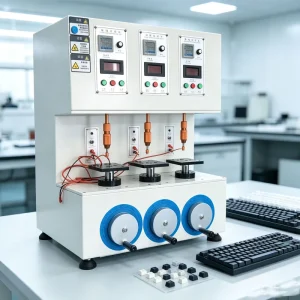 Lab 3 Station Key Life Test Equipment W500*D420*H480mm AC220V 5A Adjustable 50*50mm Clamp Fixture