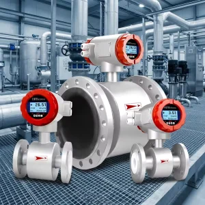 Large Pipeline Electromagnetic Flowmeter DN15-DN1200 Flange Magnetic Flow Meter for Municipal Water Pipeline Industrial