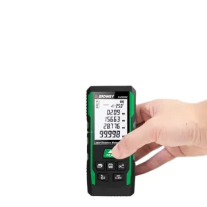 Laser Distance Meter 50-100 Rechargeable IP54 Rated 1mm Accuracy LCD Display Measures Length Area Volume Angle 1 Year