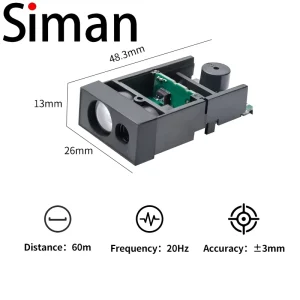 Laser Distance Module 60m Long Range High Precision Integrated Rangefinder Sensor with UART Interface for Drone and Night Vision