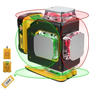 Laser Level 360 Self Leveling 16 Lines High Accuracy Green Red Dual colored 12V Laser Level with Remote Control