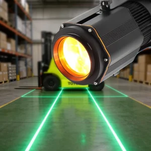 Laser Line Projector DMX512 IP66 Rated RGB 100W 2-8m Safety Warning Line Aluminum Alloy Dimmable Industrial Workshop Factory