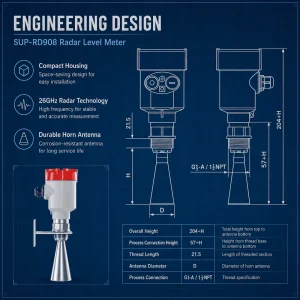 Level Measuring Instrument Deep Well Water Level Sensor Non contact Liquid Level Sensor