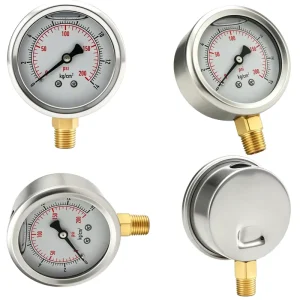 Liquid Filled Pressure Gauges for Hydraulic Pumps Water Treatment HVAC Systems Boilers Chemical Pipelines Lubrication Equipment