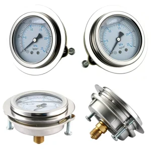 Liquid Filled Vibration Proof Gauges 0-60kPa Copper Alloy Joint for Hydraulics for HVAC for Water Systems