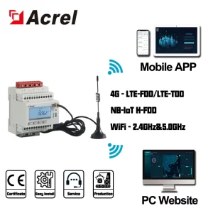 Low voltage 3 Phase Din Rail Meter Wifi RS485 4G Lora Wireless Energy Meter with CTs Class0.5 Modbus RTU TCP