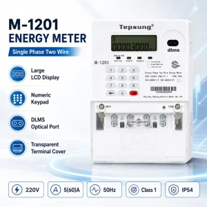 M-1201 Single Phase Two Wire LCD Display 50A Class 1.0 Digital Keypad Infrared RF Prepaid Electricity Meter Energy Meter