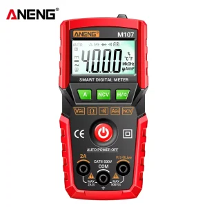 M107 Mini Digital Multimeter 4-Digit Display 4000 Counts AC DC 4V-500V 400mA-2A Portable Tester with Low Battery Indicator