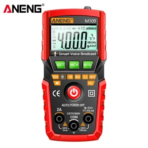 M109 Professional Digital Multimeter 4D 500V/2A Auto AC/DC Measurement with Low Battery Indicator