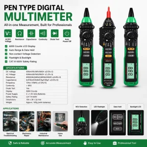 MASTECH MS8211 8211D 8212A Pen Type Digital Multimeter Three and a Half Position Accuracy Portable Display Universal Meter