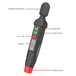 MAYILON HT64 30~130dBA Weighting a MAX MIN FAST 125 Ms SLOW 1 Sec Sound Level Meter Pen Type Mini Noise Meter wireless Decibel