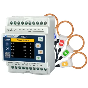 ME231 Digital kwh Meter Energy Efficiency Solar PV Power Consumption Rogowski Coil RS485 kwh Meter