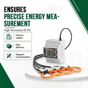 ME231 Three Phase Smart Meter Rogowski Coil Set Guide Rail Flexible Electric Energy Metering Power Monitor 0.1% Accuracy