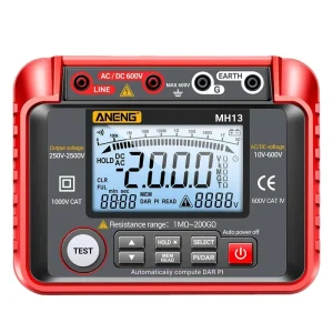 MH13 Megohmmeter 500V/2500V High-Voltage Digital LCD Insulation Tester Electrical High-Resistance Meter Resistance