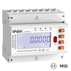 MID Approval CE Certified Class 0.5 DC1000V 600A RS485 Din Rail Electronic DC Energy Meter for Dual Circuit EV Charger