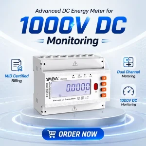 MID Certified RS485 Modbus Dual Channel DC Energy Meter for EV Charging Station Solar PV BESS System Monitoring Solution