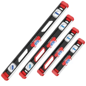 Magnetic Aluminum Alloy Spirit Level & Level Gauge 0.5mm/m Accuracy 300-1000mm for Construction & Carpentry