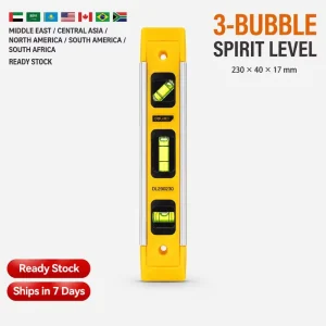 Magnetic Spirit Level Gauge Aluminium Alloy Torpedo Level Visible Bubble 1% Accuracy 23cm Home Decoration Measurement