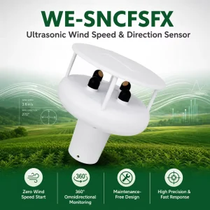 Manufacturer 4G RS485 Ultrasonic Anemometer 0.1 m/s Resolution 10~50 Temperature Range for Smart Farm Greenhouse IoT