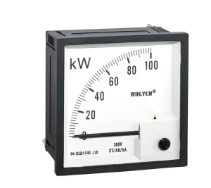 Marine Type Analog Power Meter 3P3W Unbalanced Load Square Design 0 100W Capacity