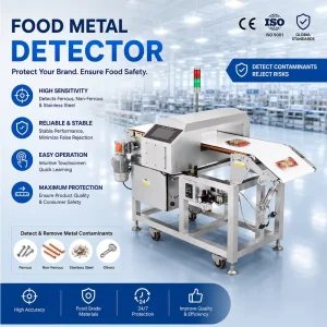 Metal Detector R for Food Processing Frozen Food Plastic Industry Aluminum or Stainless Steel