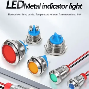 Metal LED Indicator Light IP67 Waterproof 6 22mm Bi color Tri color Screw Pin Terminal Wiring Lamp for Industry Machine